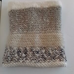 Sonoma Textured Knit Scarf in Cream and Brown